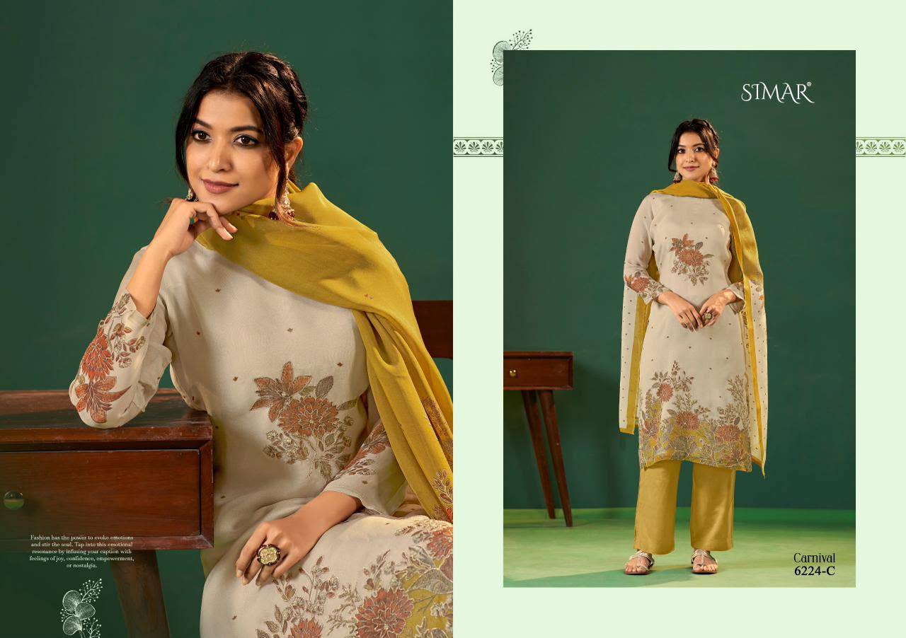Carnival By Glossy 6224 Series Beautiful Colourful Organza Dresses At Wholesale Price